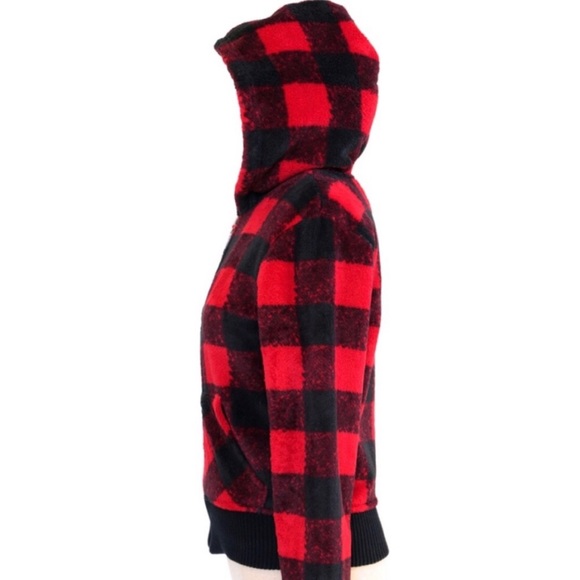 Red Plaid Teddy Jacket - Picture 4 of 4